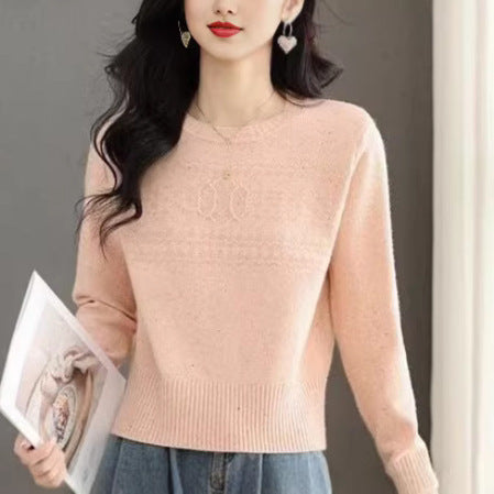Damen modischer Strickpullover mit feinem Zopfmuster Drune