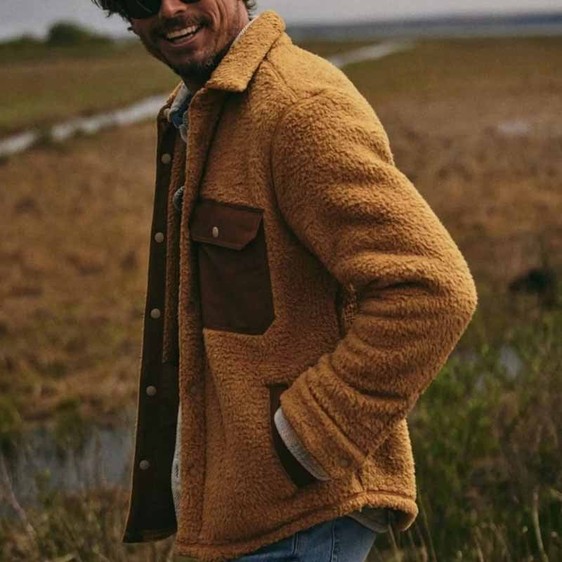 Herren Fleece-Jacke mit doppellagigem Design und praktischen Taschen Drune