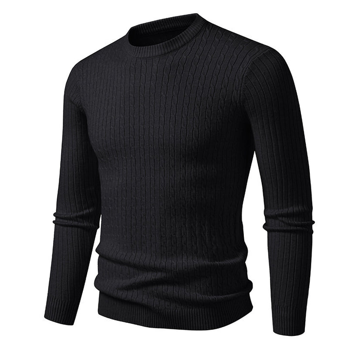 Herren modischer Strickpullover mit feinem Zopfmuster Drune