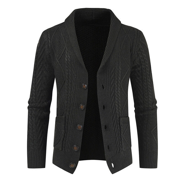 Herren Strickjacke mit modernem Zopfmuster und praktischen Taschen Drune