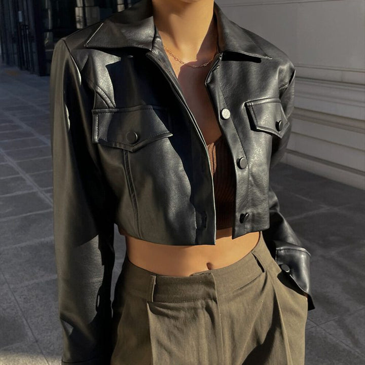 Drune | PU-Lederjacke - Schlankes modernes Design - Leichtgewichtig - Alternativen Streetwear