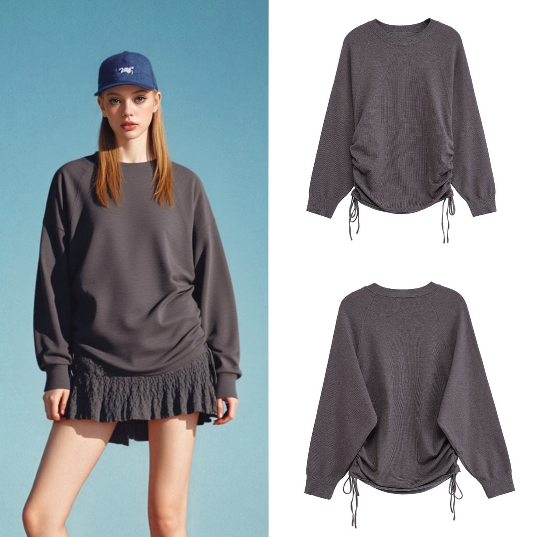 Damen Sportlicher Pullover mit seitlichen Schnürungen Drune