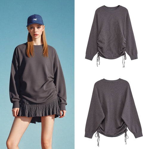 Damen Sportlicher Pullover mit seitlichen Schnürungen Drune