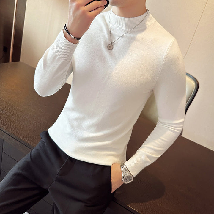 Herren modischer Pullover mit hohem Kragen und eleganter Passform Drune