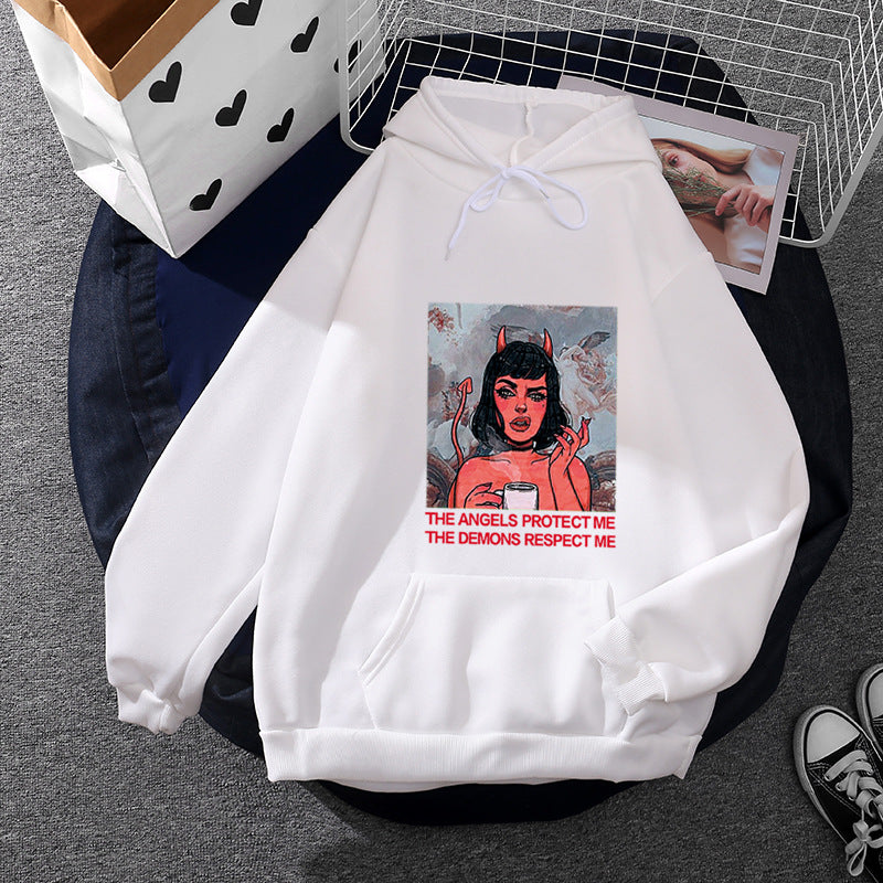 Damen Hoodie mit kreativem Grafikdruck Drune
