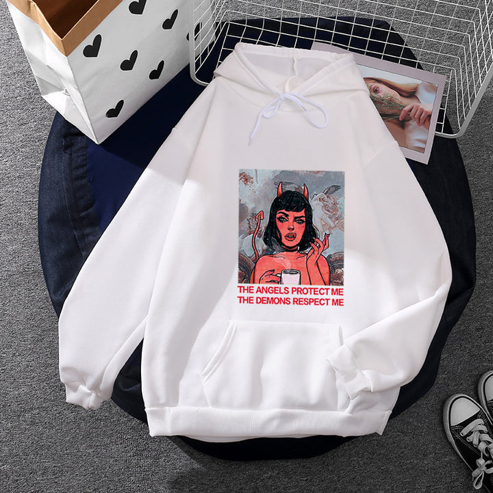 Damen Hoodie mit kreativem Grafikdruck Drune