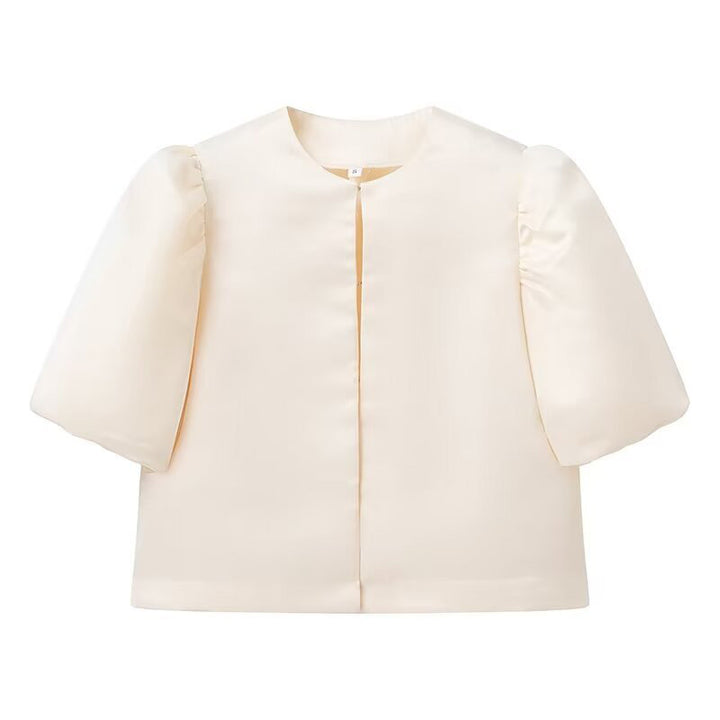 Damen stilvolle Bluse mit puffärmeln Drune