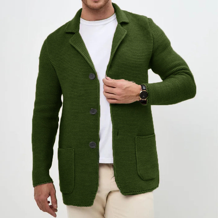 Herren Strickjacke mit warmem Schalkragen und praktischen Taschen Drune