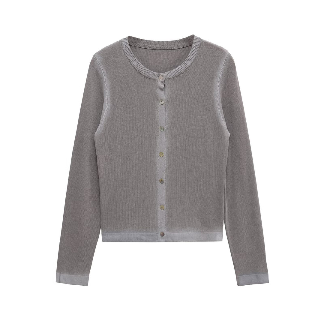 Damen Elegante Strickjacke mit feiner Knopfleiste und Rundhalsausschnitt Drune