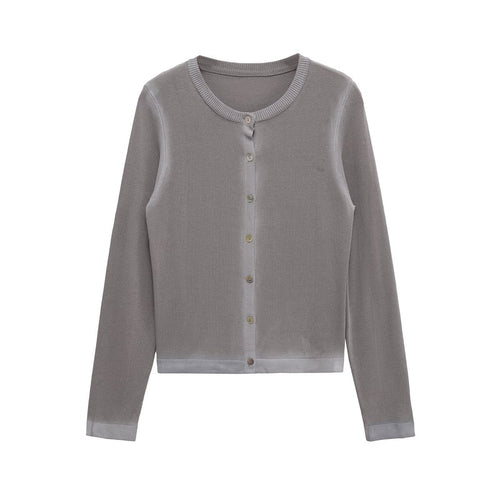 Damen Elegante Strickjacke mit feiner Knopfleiste und Rundhalsausschnitt Drune