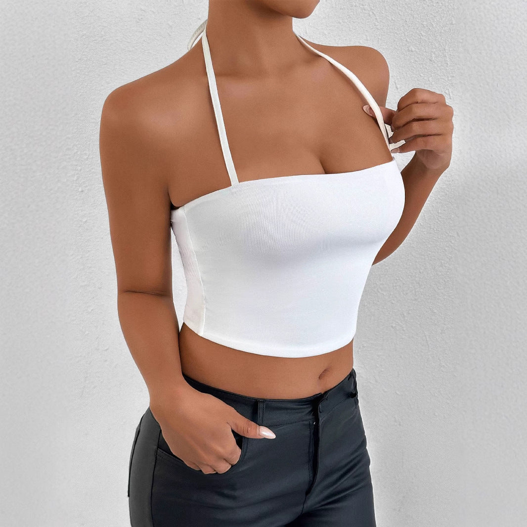 Damen Crop-Top mit Kreuzträgern und figurbetontem Schnitt Drune