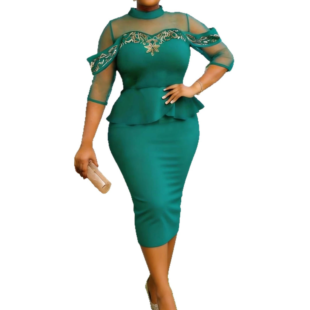 Damen figurbetontes Peplum-Kleid Drune