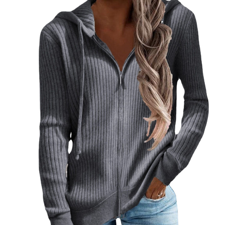 Damen Strickjacke mit Kapuze und seitlichen Taschen Drune