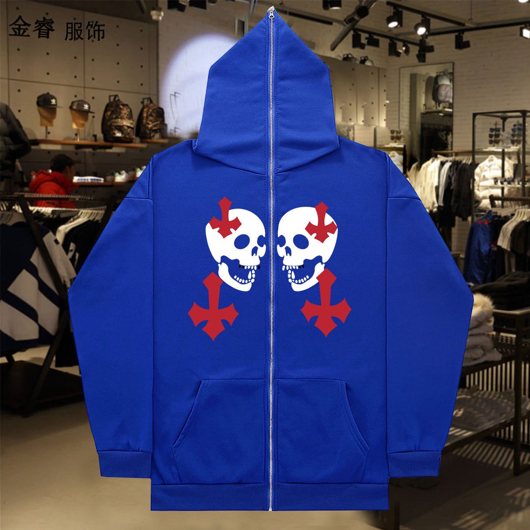 Damen Kapuzenjacke mit auffälligem Totenkopf-Design Drune
