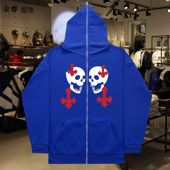 Damen Kapuzenjacke mit auffälligem Totenkopf-Design Drune