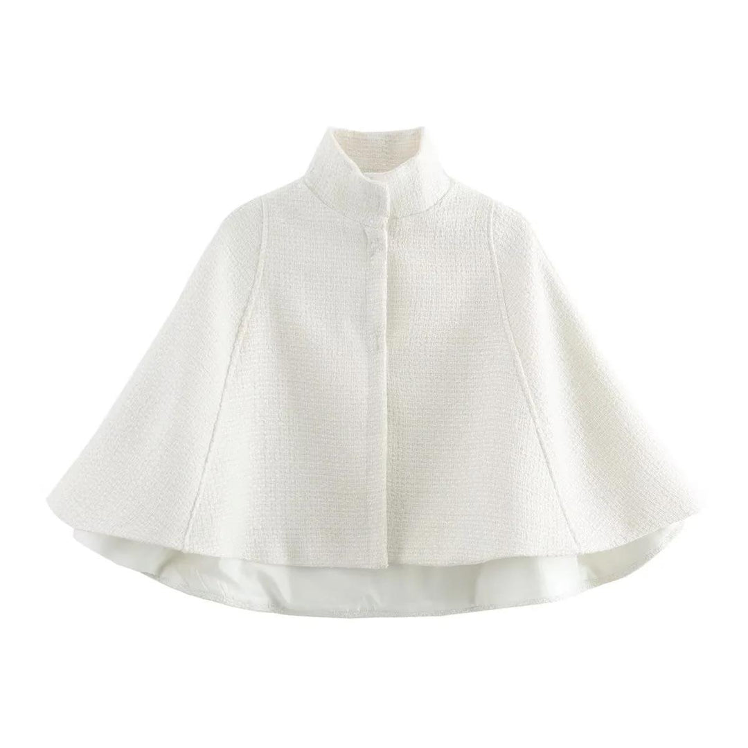 Damen elegante Umhangjacke aus strukturiertem Gewebe Drune