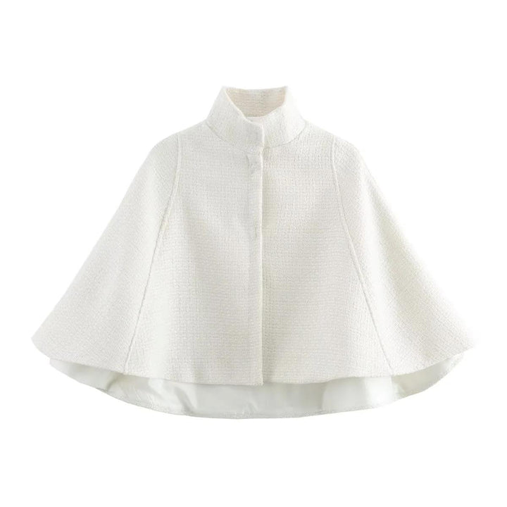 Damen elegante Umhangjacke aus strukturiertem Gewebe Drune