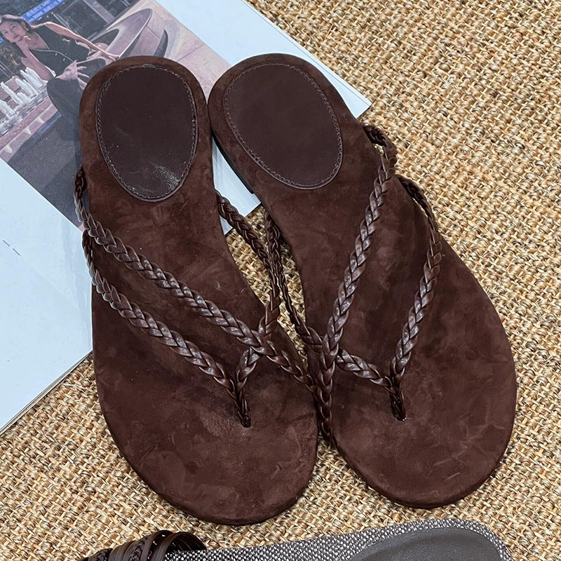 Damen Zehentrenner-Sandalen mit flexiblem Fußbett und elegantem Riemendesign Drune
