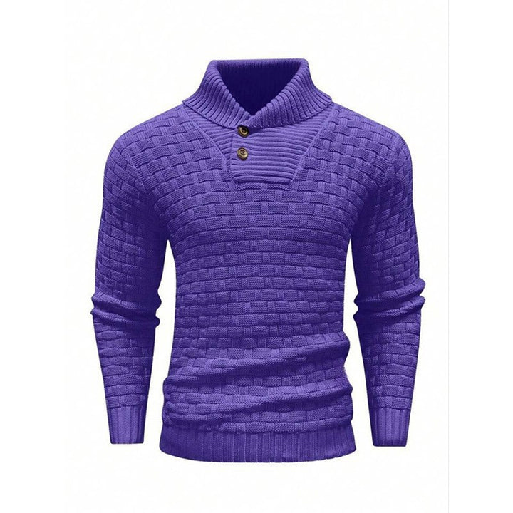 Herren Strickpullover mit Strukturiertem Muster und Modernem Stehkragen Drune