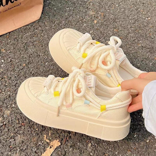 Damen Sportliche Freizeit-Sneaker mit elastischen Schnürsenkeln und atmungsaktivem Obermaterial Drune