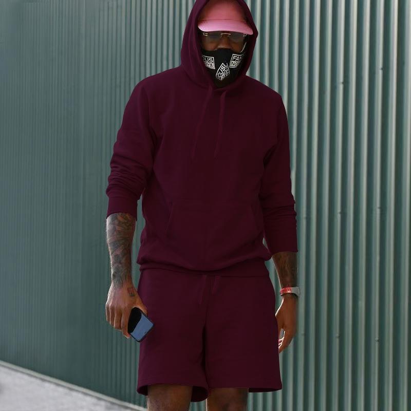 Herren sportliches Hoodie- und Shorts-Set aus hochwertigem Sweatmaterial Drune