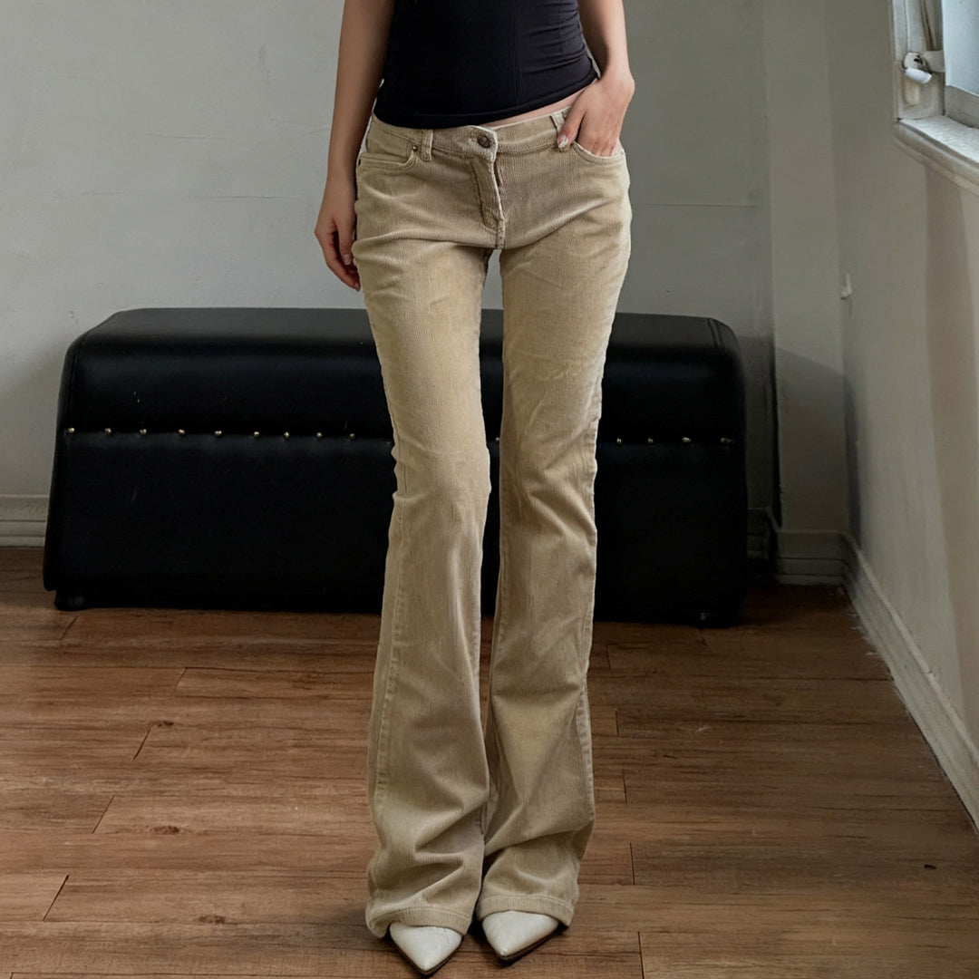 Damen Flared Jeans mit klassischem High-Waist-Schnitt und modischen Details Drune