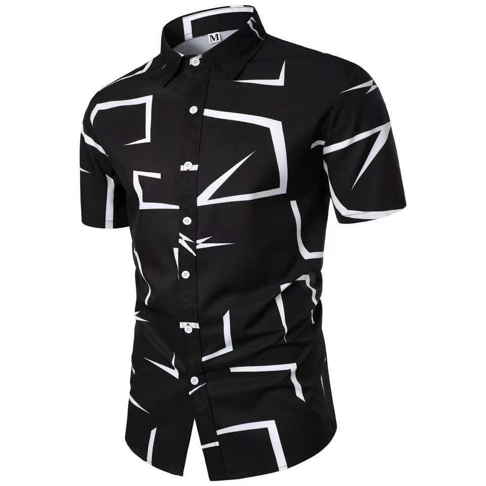 Herren Kurzarmhemd mit modernem grafischen Design Drune