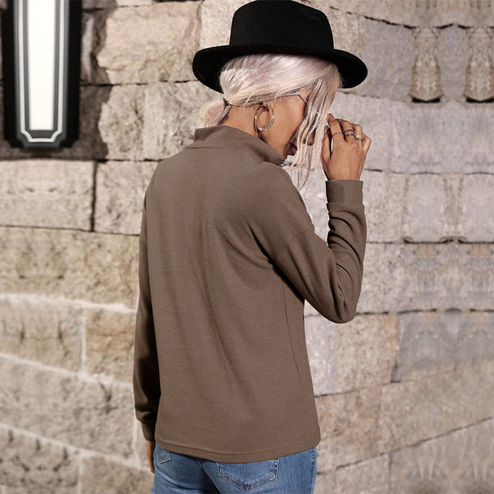 Damen Strickpullover mit hohem Kragen und praktischem Reißverschluss Drune