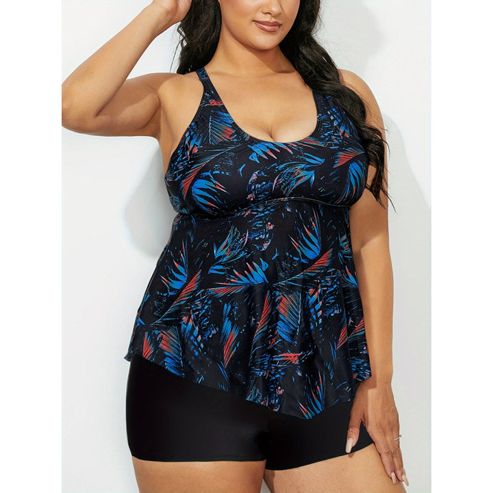 Damen Tankini mit verspieltem Rüschendesign und hohem Taillenslip Drune