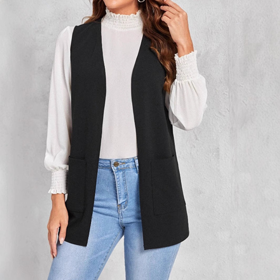Damen Longline Wendeweste mit Taschen Drune
