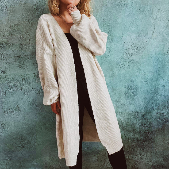 Damen Oversized Strickjacke mit tiefem V-Ausschnitt und lässigem Schnitt Drune