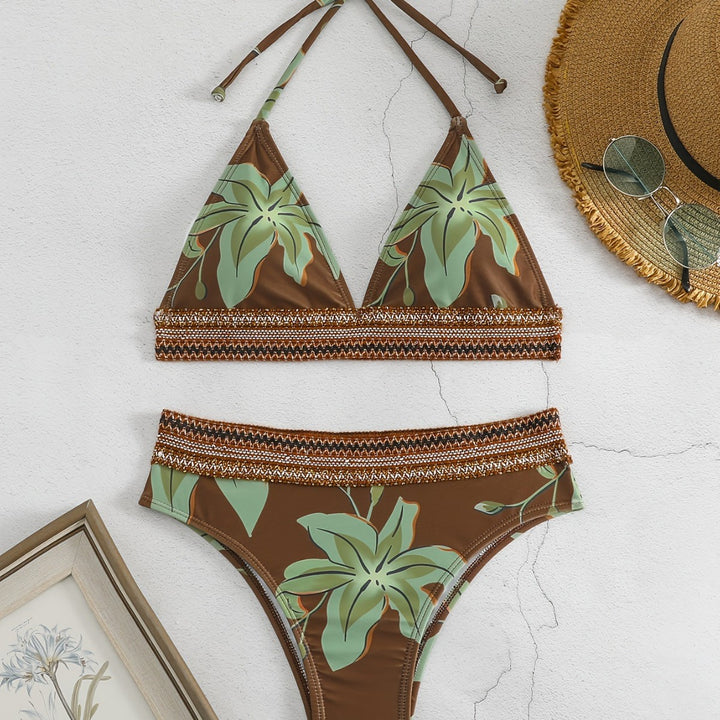 Damen Triangel-Bikini mit floralem Muster und komfortablem Tragekomfort Drune