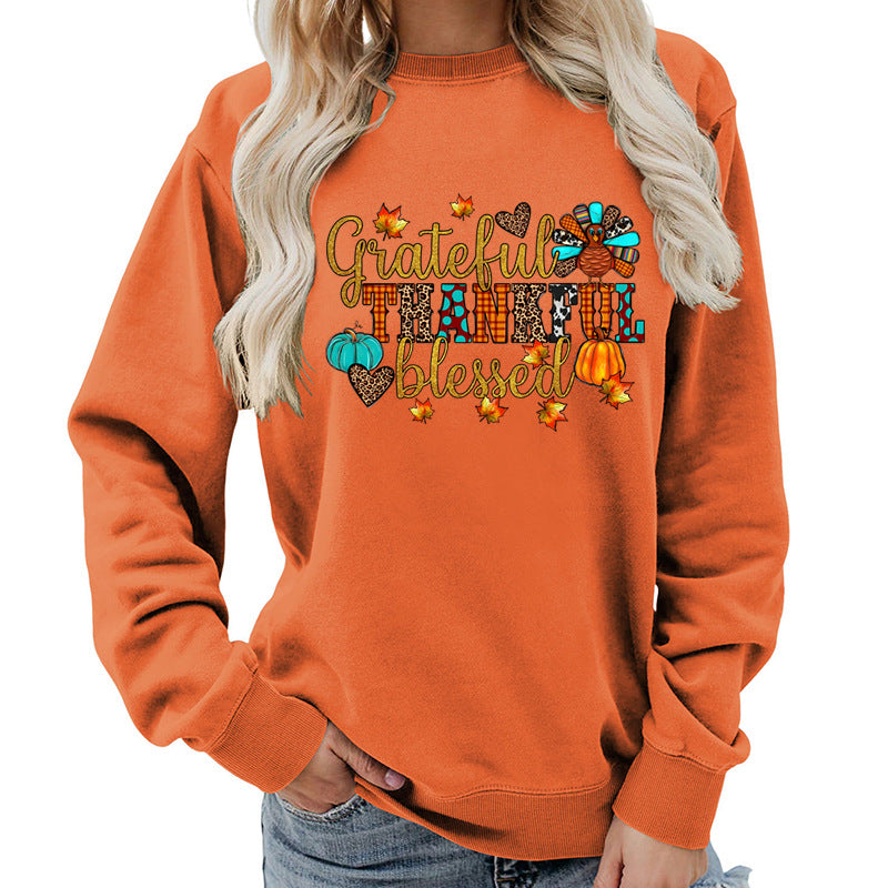 Damen Sweatshirt mit herbstlichem Dankeschön-Motiv Drune