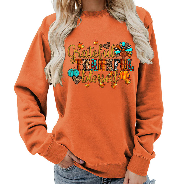 Damen Sweatshirt mit herbstlichem Dankeschön-Motiv Drune