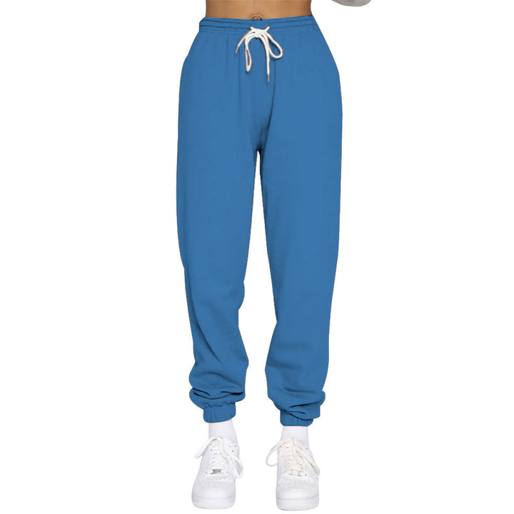 Damen nan High‑Waist Relax-Jogginghose mit elastischem Komfortbund, Kordelzug und gerippten Knöchelbündchen Drune