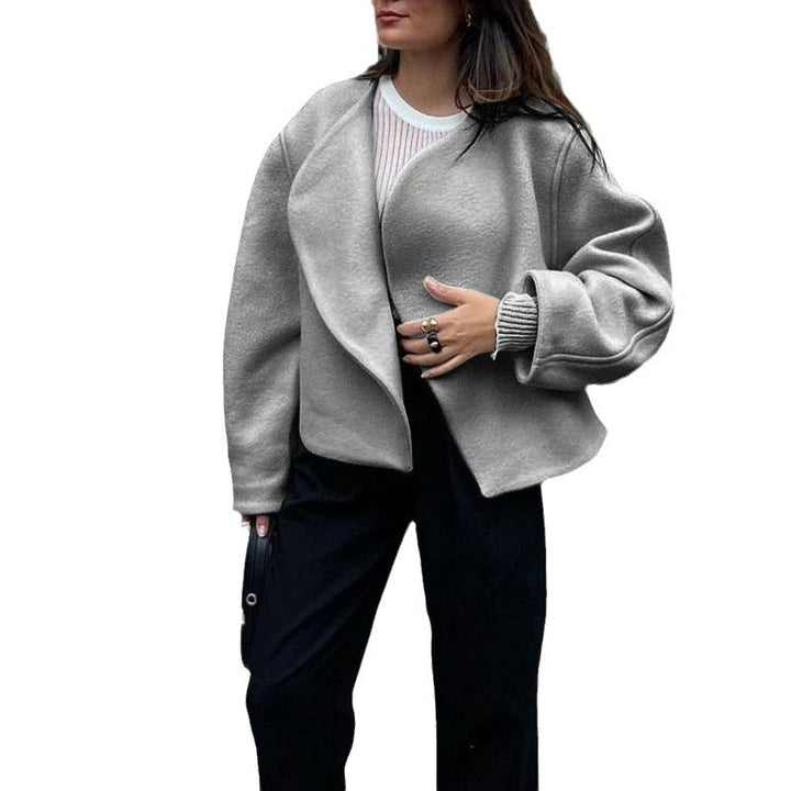 Damen Kurze Jacke aus kuscheligem Material mit weitem Schnitt und eleganten Details Drune
