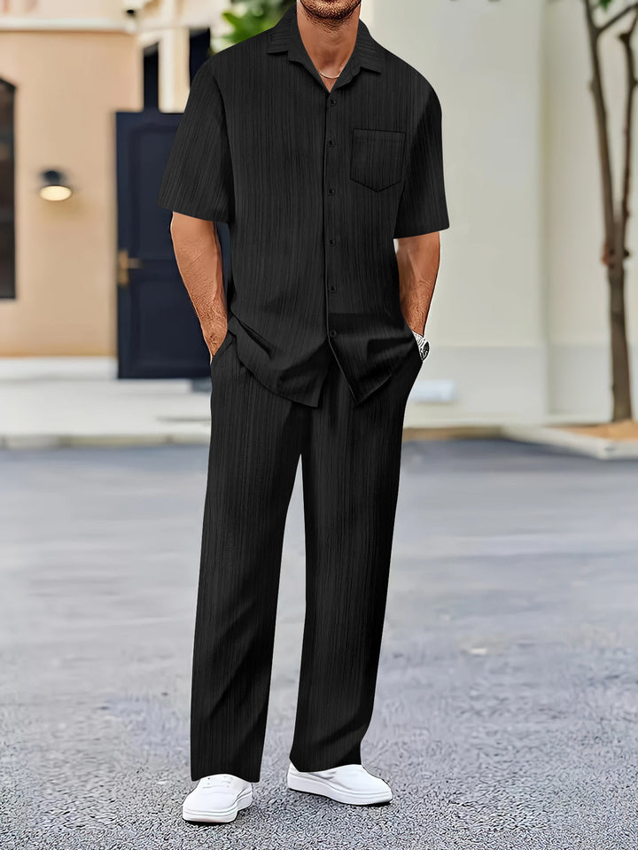 Herren Freizeitanzug mit eleganter Textur und praktischen Taschen Drune