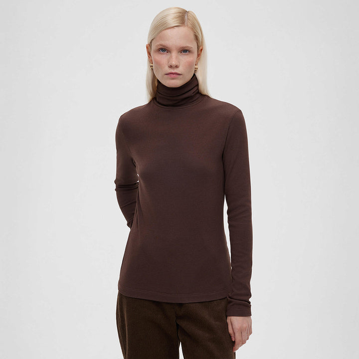 Damen Hochwertiger Rollkragenpullover aus weiterer Baumwolle mit langem Arm Drune