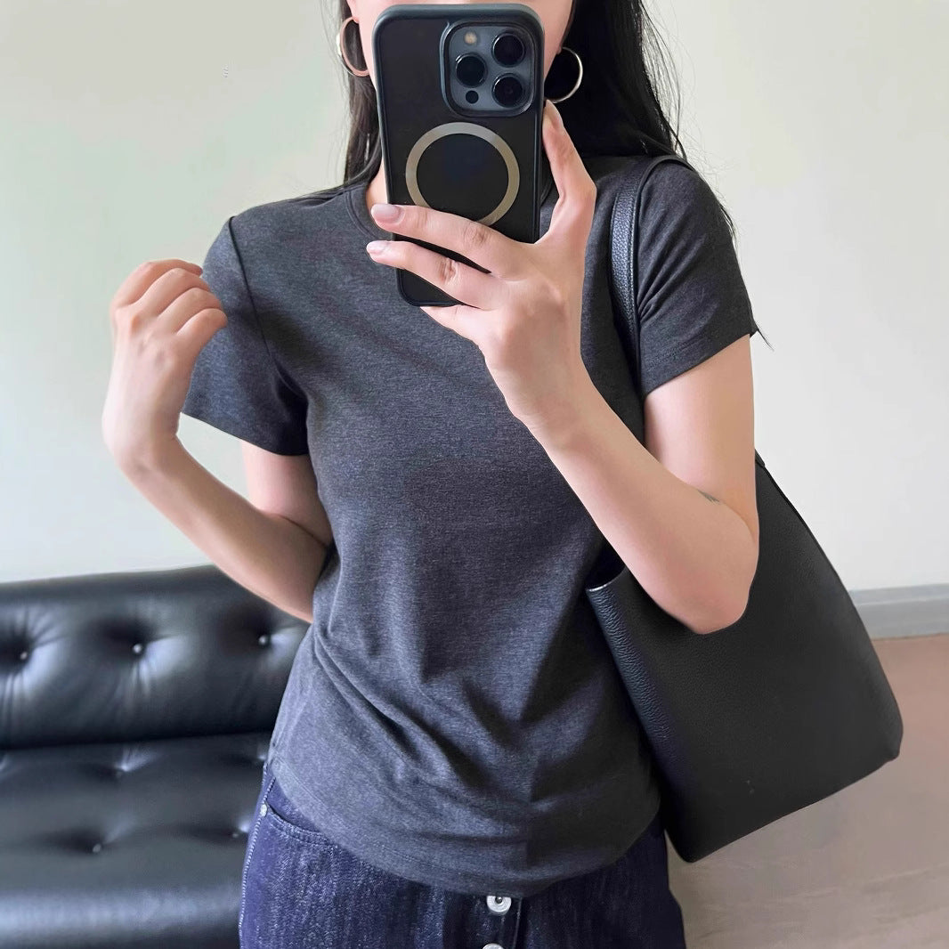 Damen hochwertiges, figurbetontes Basist-Shirt Drune