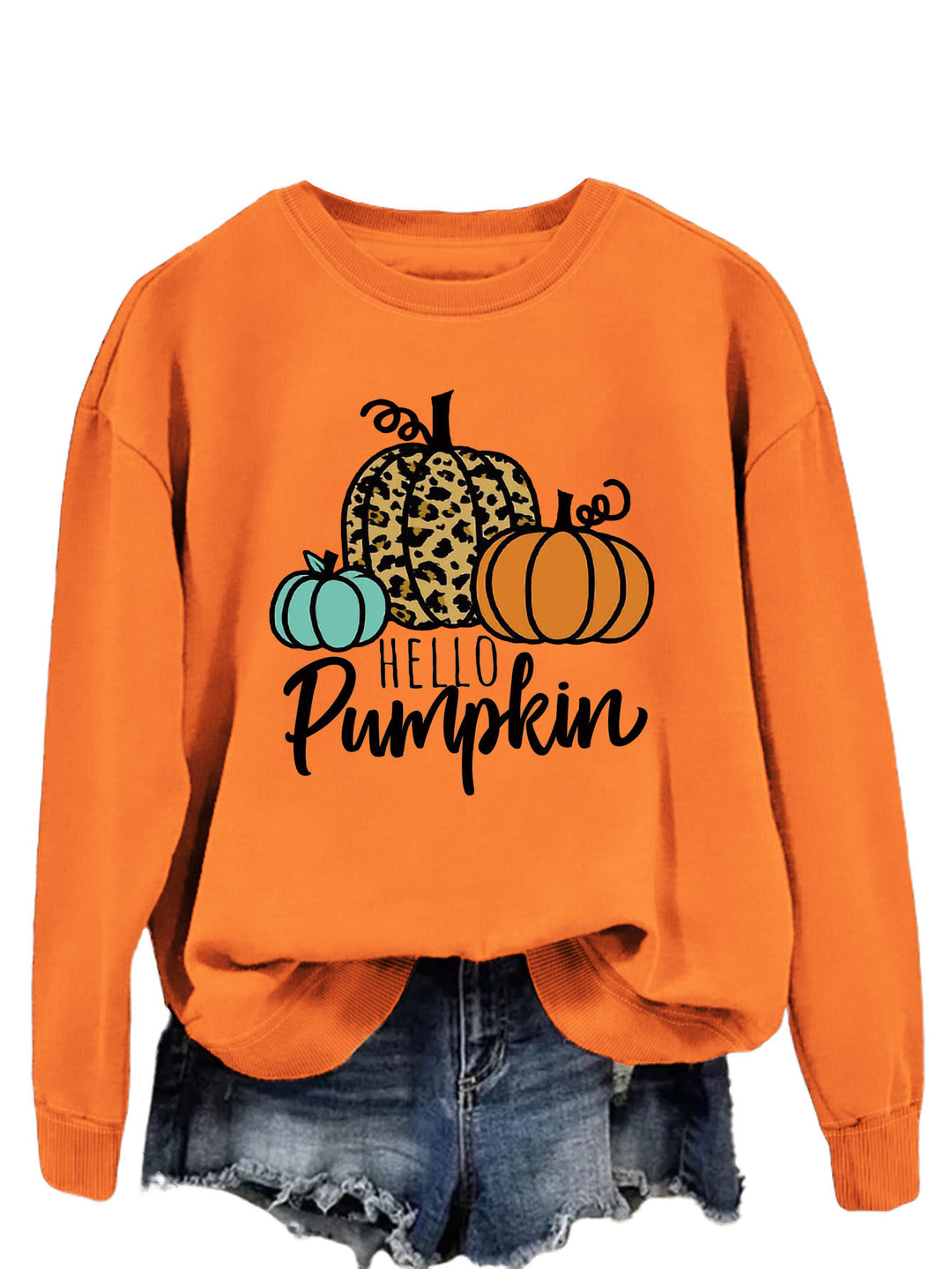 Damen Sweatshirt mit kreativem Herbstmotiv und lässigem Schnitt Drune