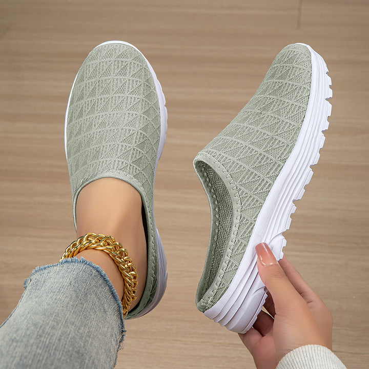Damen nan atmungsaktiver Netz-Slipper mit Diamantstruktur-Obermaterial und gedämpfter Leichtsohle Drune
