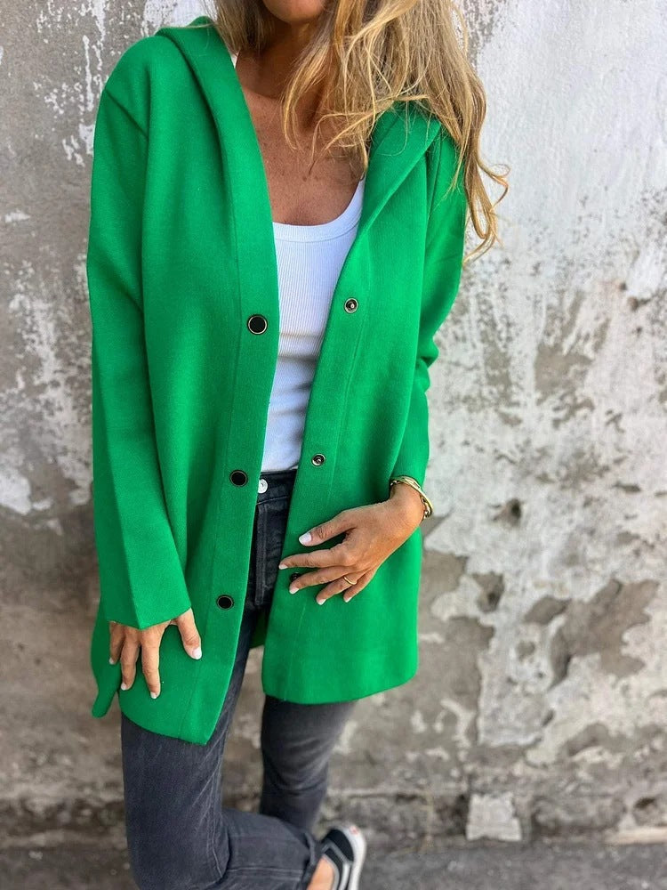 Drune | Einfarbige Mid Length Strickjacke