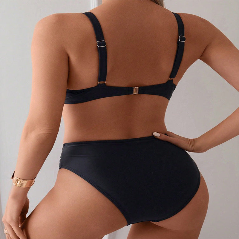 Damen Hochgeschlossener Bikini mit modischen Einsätzen Drune