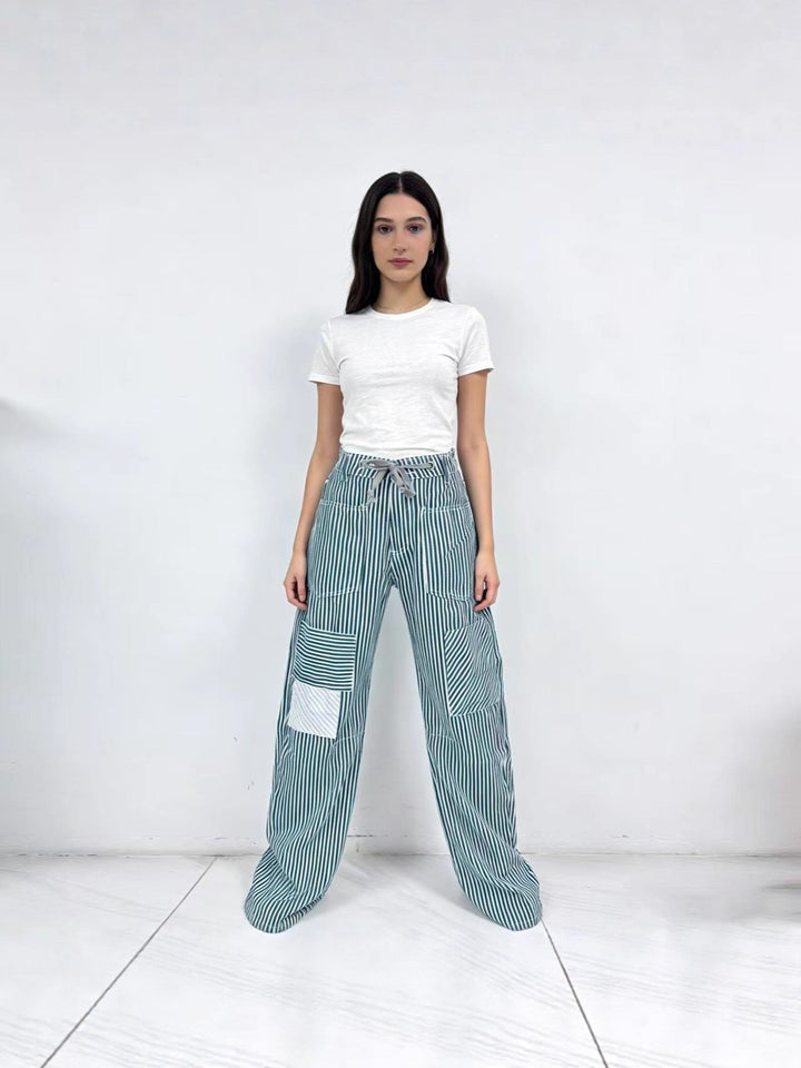 Damen weite Cargo-Hose mit praktischen Taschen und einzigartigem Design Drune