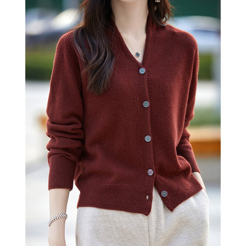Damen modischer Cardigan mit Knopfverschluss und luxuriösem Material Drune