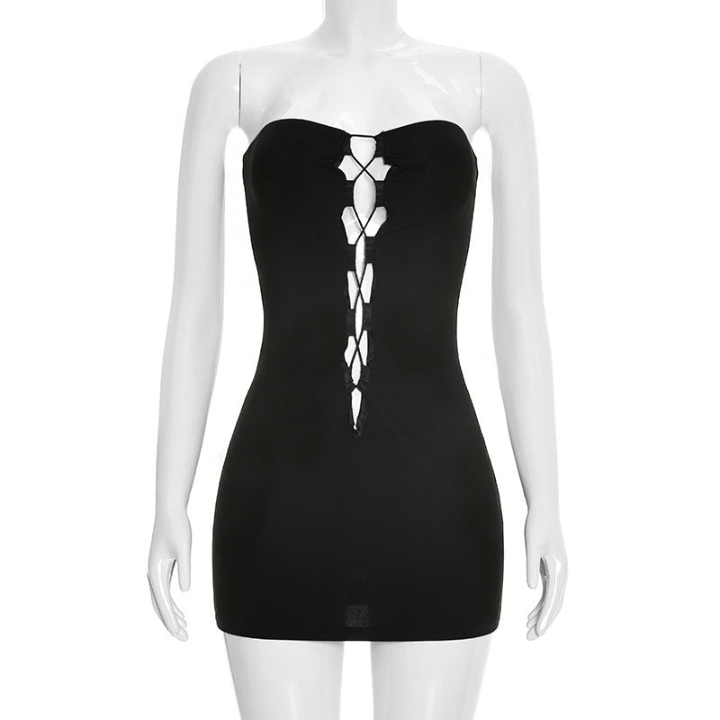 Damen Figurbetontes Wickelkleid mit Rüschendetails Drune