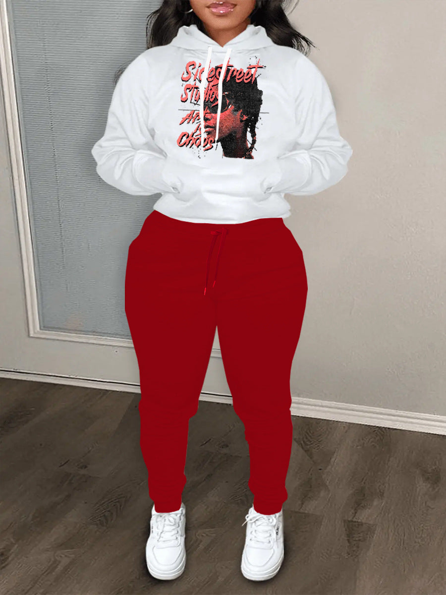 Herren Hoodie und Jogginghose Set mit auffälligem Grafikelement Drune