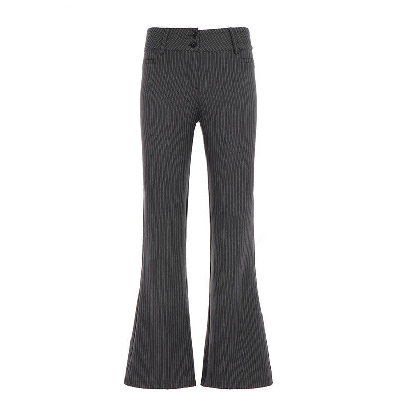 Damen Flared Jeans mit modischem Streifenmuster und hohem Bund Drune