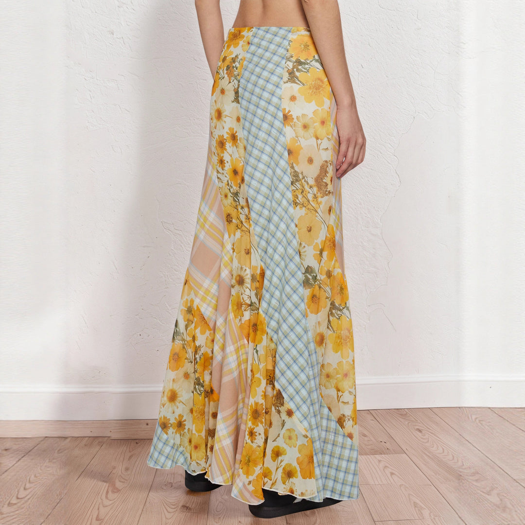 Damen Maxirock mit floralem Design und verspielten Farben Drune
