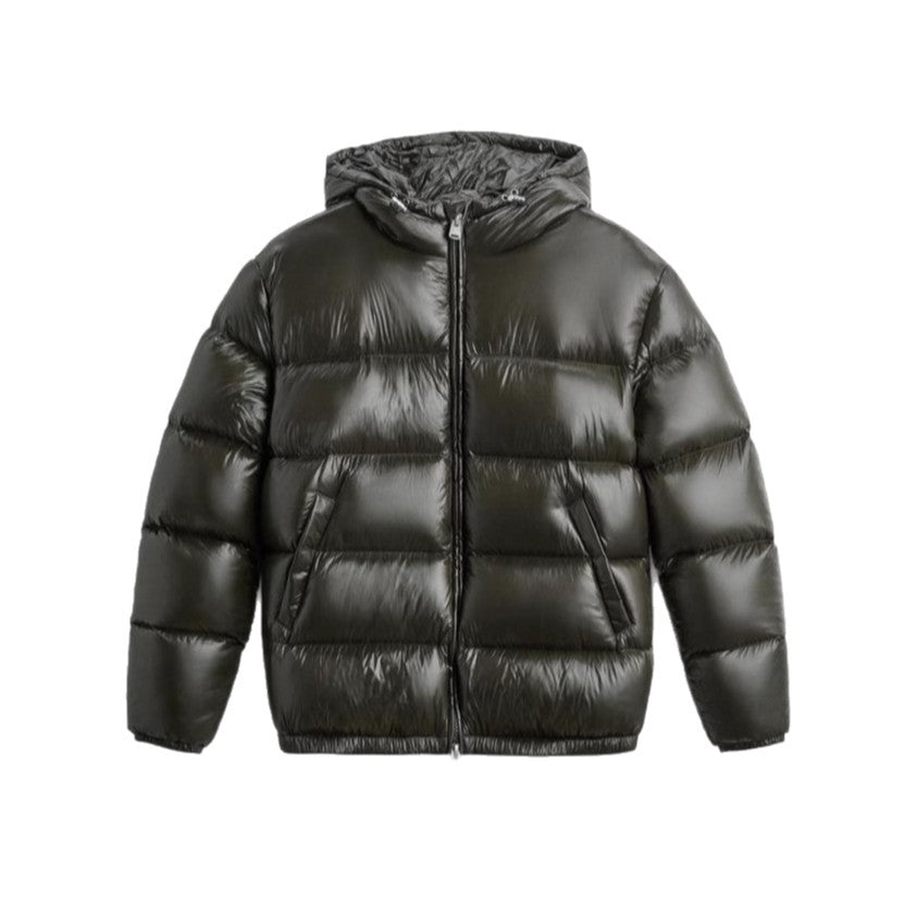 Damen nan glänzende Steppjacke mit Kapuze wattierter Thermofüllung und geradem Komfortschnitt Drune